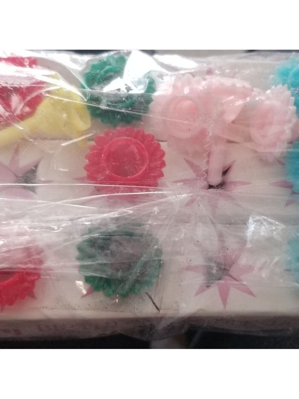 Vintage Fairy Birthday Cake Candle Holders Multi color Flowers3 packs of 6.Hol